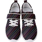 Dark Multicolored Striped Print Design Dark Multicolored Striped Print Design Men s Velcro Strap Shoes