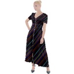 Dark Multicolored Striped Print Design Dark Multicolored Striped Print Design Button Up Short Sleeve Maxi Dress