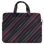 Dark Multicolored Striped Print Design Dark Multicolored Striped Print Design MacBook Pro Double Pocket Laptop Bag