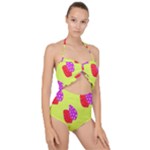 Chewy Eggs Scallop Top Cut Out Swimsuit