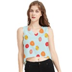 Cute Donuts V-Neck Cropped Tank Top