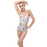 Cute Donuts Plunging Cut Out Swimsuit