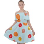 Cute Donuts Cut Out Shoulders Chiffon Dress