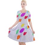 Colorful Minis Quarter Sleeve A-Line Dress