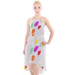 Colorful Minis High-Low Halter Chiffon Dress 