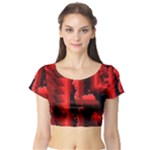 Red Light Short Sleeve Crop Top