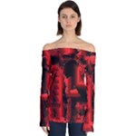 Red Light Off Shoulder Long Sleeve Top