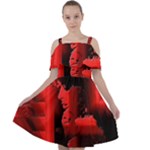 Red Light Cut Out Shoulders Chiffon Dress