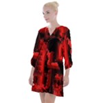 Red Light Open Neck Shift Dress