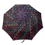 Dark Multicolored Mosaic Pattern Folding Umbrellas