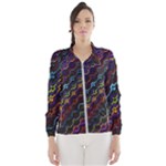 Dark Multicolored Mosaic Pattern Women s Windbreaker