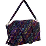 Dark Multicolored Mosaic Pattern Canvas Crossbody Bag