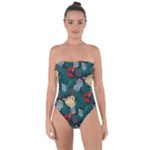 Tropical Autumn Leaves Tie Back One Piece Swimsuit