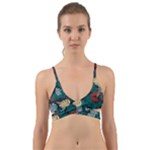 Tropical Autumn Leaves Wrap Around Bikini Top