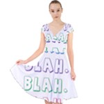 Blah Blah Cap Sleeve Front Wrap Midi Dress