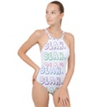 Blah Blah High Neck One Piece Swimsuit