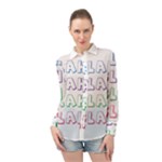 Blah Blah Long Sleeve Chiffon Shirt