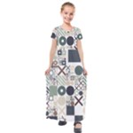 Mosaic Print Kids  Short Sleeve Maxi Dress