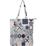 Mosaic Print Double Zip Up Tote Bag