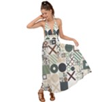 Mosaic Print Backless Maxi Beach Dress