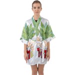 Summer Time Half Sleeve Satin Kimono 