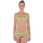 Green Pastel Pattern Criss Cross Bikini Set