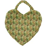 Green Pastel Pattern Giant Heart Shaped Tote