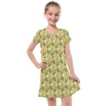Green Pastel Pattern Kids  Cross Web Dress