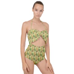 Scallop Top Cut Out Swimsuit 