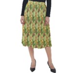 Green Pastel Pattern Classic Velour Midi Skirt 