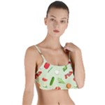Seamless Pattern With Vegetables  Delicious Vegetables Layered Top Bikini Top 