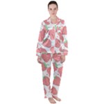 Strawberry Cow Pet Satin Long Sleeve Pajamas Set