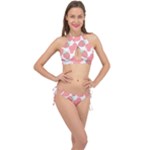 Strawberry Cow Pet Cross Front Halter Bikini Set