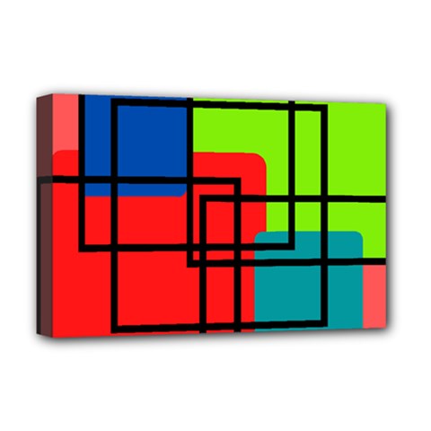 Colorful Rectangle boxes Deluxe Canvas 18  x 12  (Stretched) from ArtsNow.com