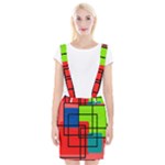 Colorful Rectangle boxes Braces Suspender Skirt
