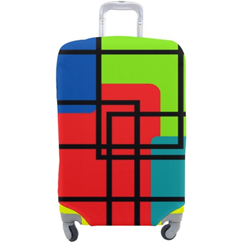 Colorful Rectangle boxes Luggage Cover (Large) from ArtsNow.com
