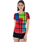 Colorful Rectangle boxes Back Cut Out Sport Tee