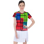 Colorful Rectangle boxes Women s Sports Top
