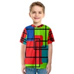 Colorful Rectangle boxes Kids  Sport Mesh Tee