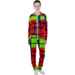 Colorful Rectangle boxes Casual Jacket and Pants Set