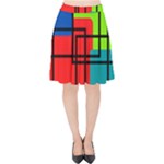 Colorful Rectangle boxes Velvet High Waist Skirt