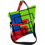 Colorful Rectangle boxes Fold Over Handle Tote Bag