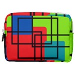 Colorful Rectangle boxes Make Up Pouch (Medium)