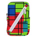 Colorful Rectangle boxes Belt Pouch Bag (Large)