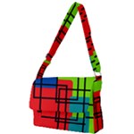 Colorful Rectangle boxes Full Print Messenger Bag (L)