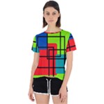 Colorful Rectangle boxes Open Back Sport Tee