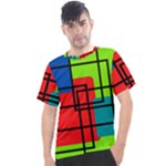 Colorful Rectangle boxes Men s Sport Top