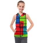 Colorful Rectangle boxes Kids  Sleeveless Hoodie