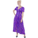 Paradise Flowers In A Peaceful Environment Of Floral Freedom Button Up Short Sleeve Maxi Dress