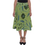 Folk flowers art pattern Perfect Length Midi Skirt